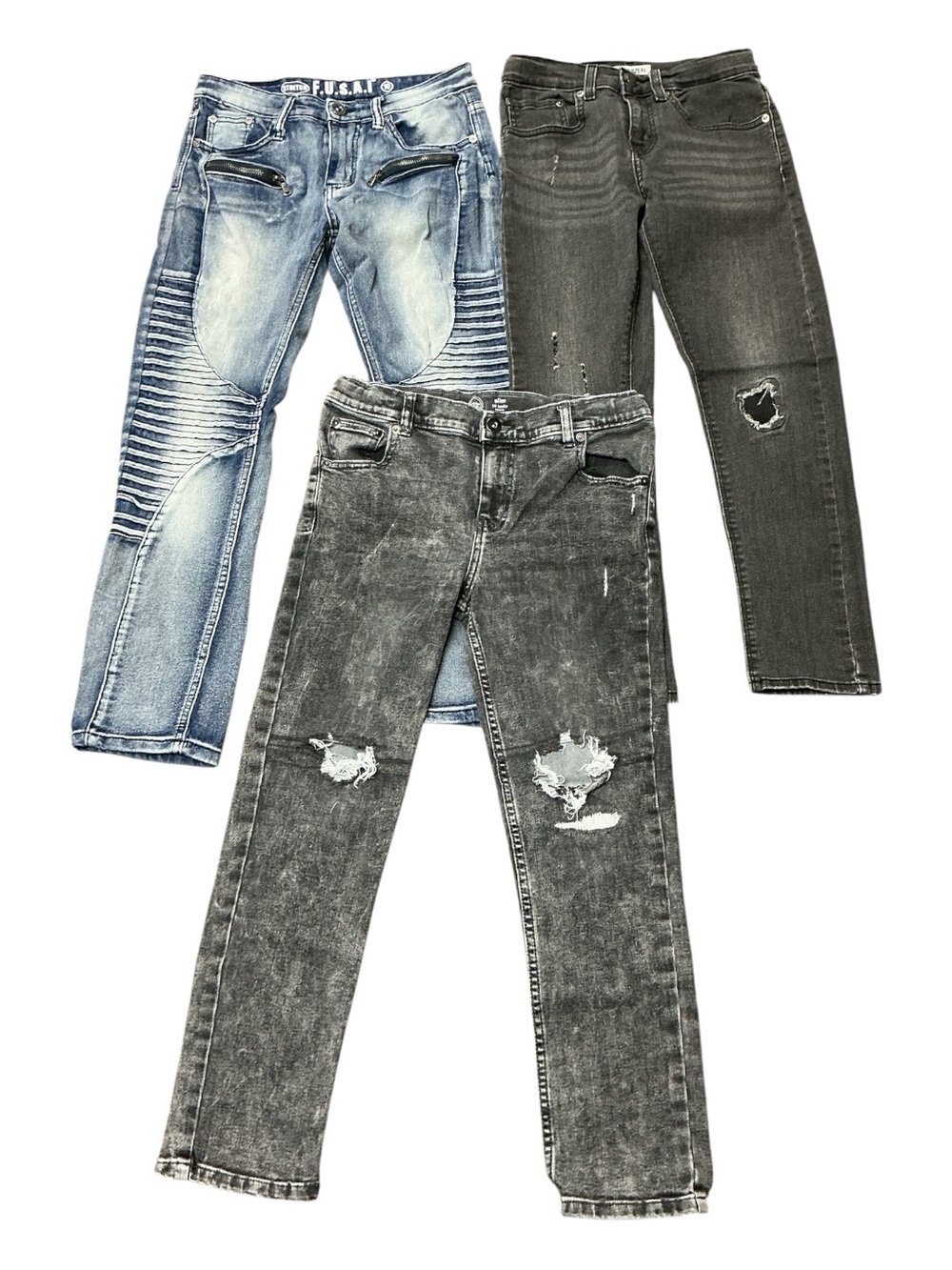 Denim Jeans Slim Fit Skinny Jeans in Gray & Blue Boys Size 10